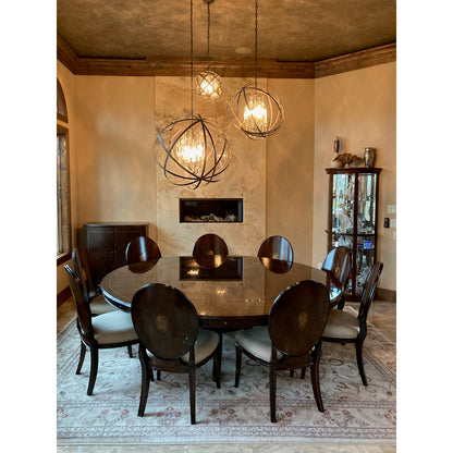 Round Mahogany Wood Dining Table