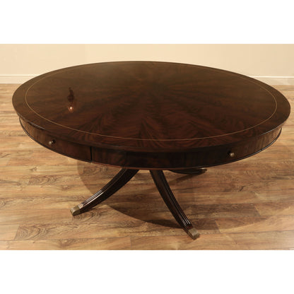 Round Mahogany Wood Dining Table
