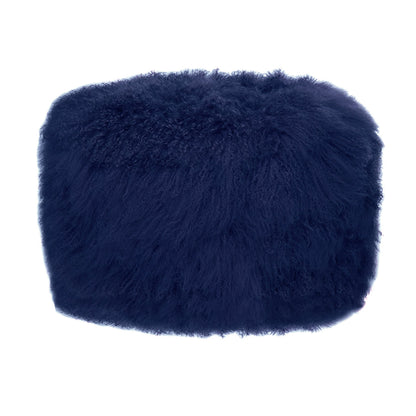 Round Tibetan Lamb Sheepskin Ottoman