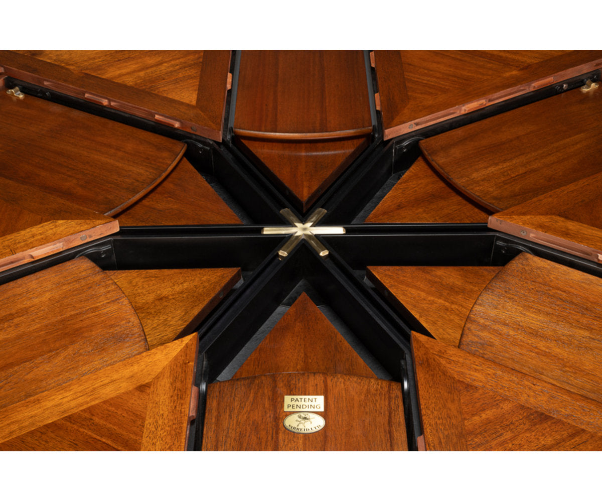 Round Walnut Wood Dining Table