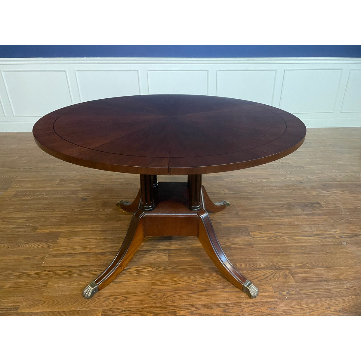 Round Walnut Wood Dining Table