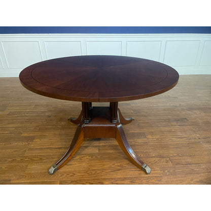 Round Walnut Wood Dining Table