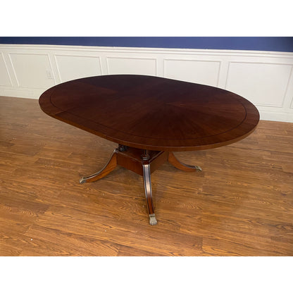 Round Walnut Wood Dining Table