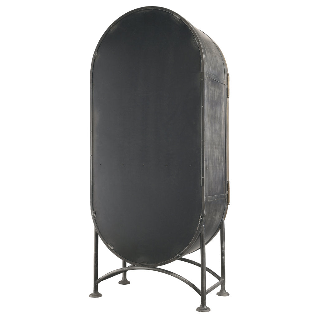 Rustic Modern Wine & Bar Accent Cabinet with LED Lighting