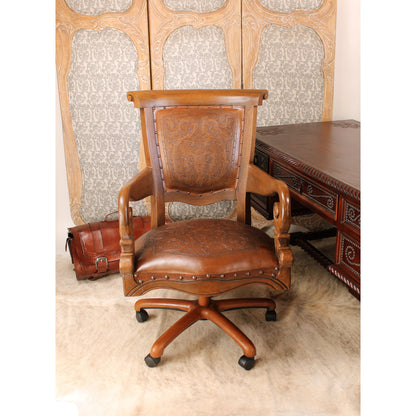 Sammy Leather Swivel Side Chair