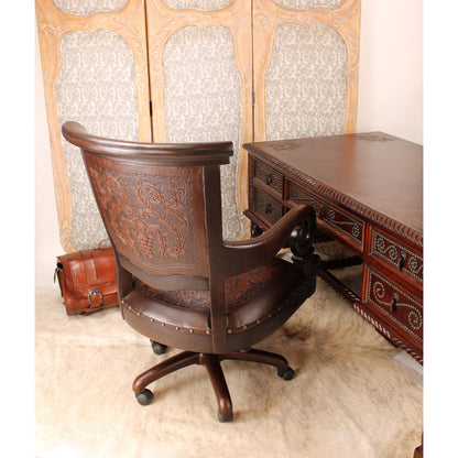 Sammy Leather Swivel Side Chair