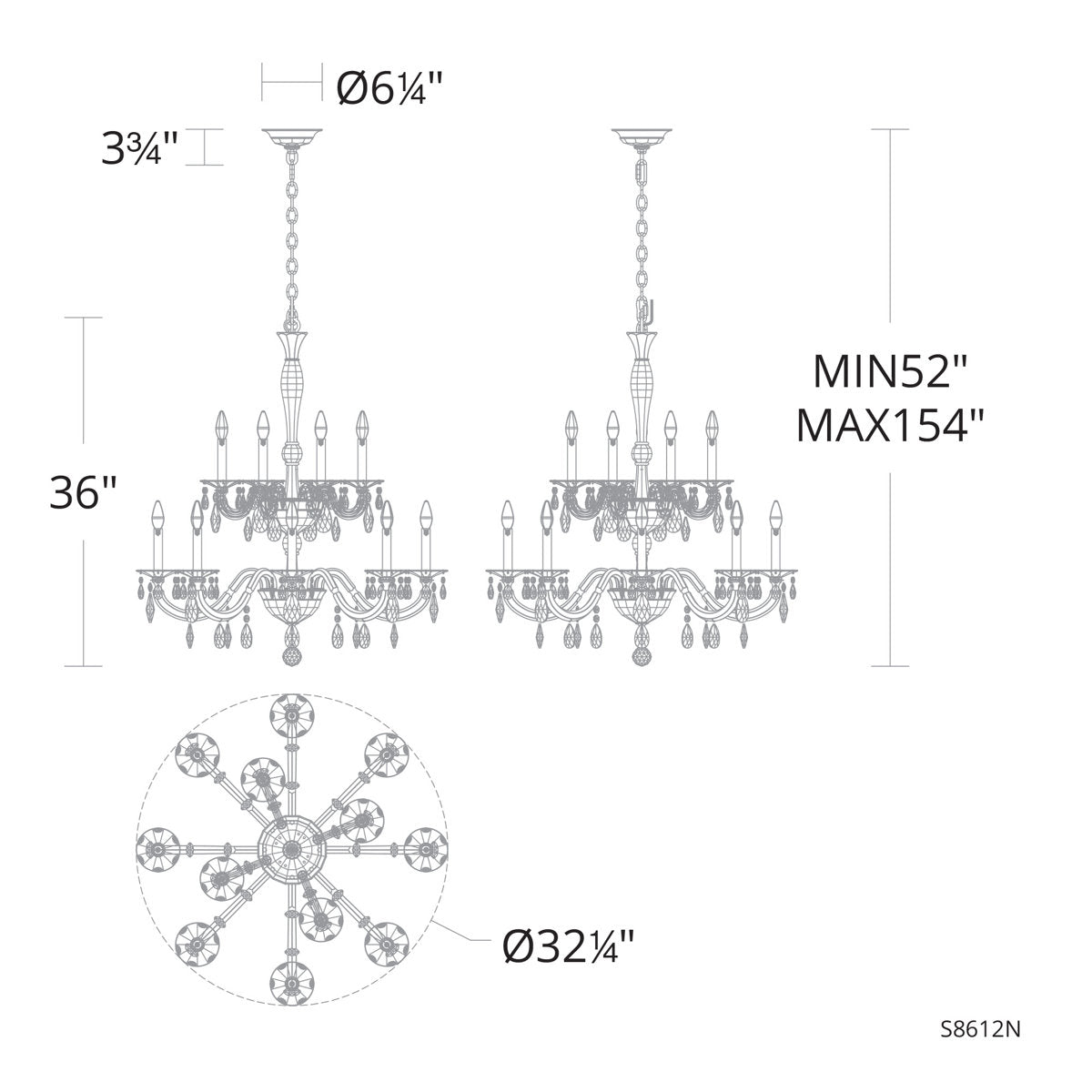 San Marco 12 - Light Chandelier