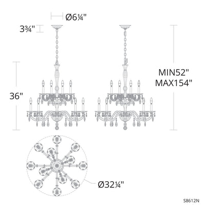 San Marco 12 - Light Chandelier