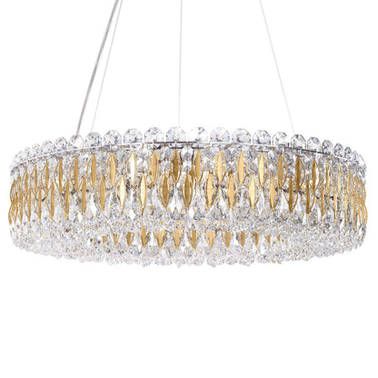 Sarella 12 Light 24in Round Chandelier in Black with Clear Radiance Crystals