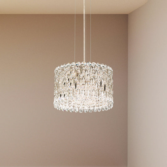 Sarella 8 Light 16in x 10in Pendant in Antique Silver with Clear Heritage Handcut Crystals