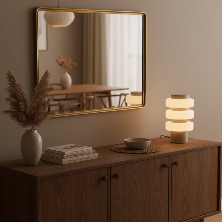 Saturn Travertine Table Lamp