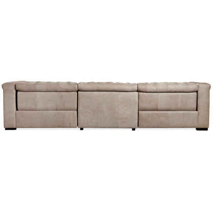 Savion Grandier Leather Symmetrical Reclining Sectional