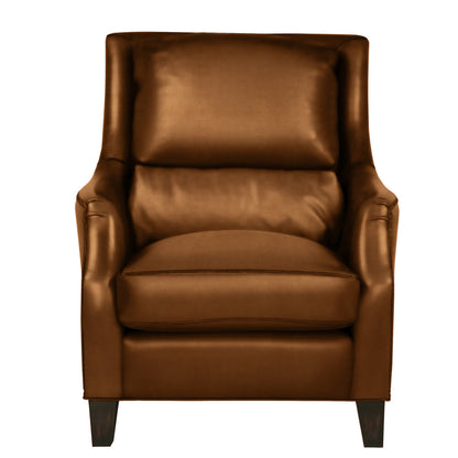 Savoy Leather Armchair Chair with Ottoman