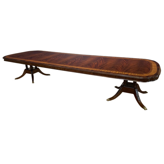 Scallop Cornered Mahogany Banquet/Dining Table