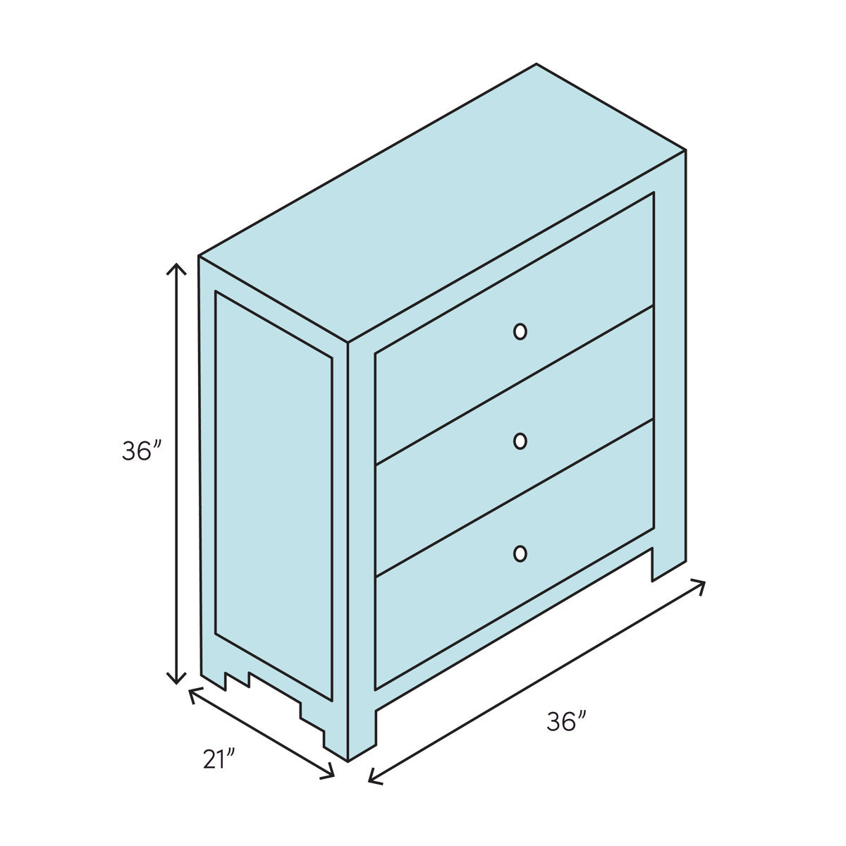 Scratch Three-Drawer Chest