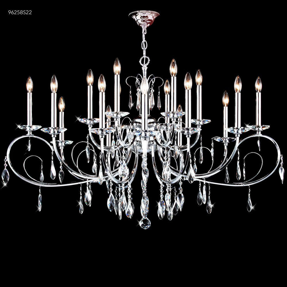 Sculptured Crystal Leaf 18 - Light Chandelier