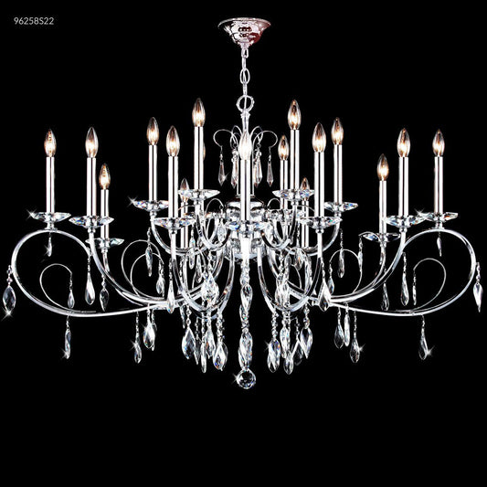Sculptured Crystal Leaf 18 - Light Chandelier
