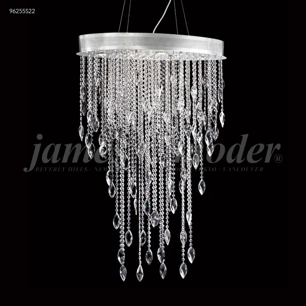 Sculptured Crystal Leaf 6 - Light Chandelier