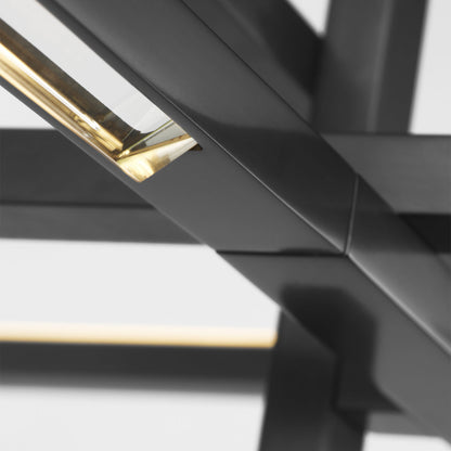 Sean Lavin Cityscape 6-light Stacked X-Large Linear Chandelier in Bronze with Crystal shade