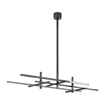 Sean Lavin Cityscape 6-light Stacked X-Large Linear Chandelier in Bronze with Crystal shade