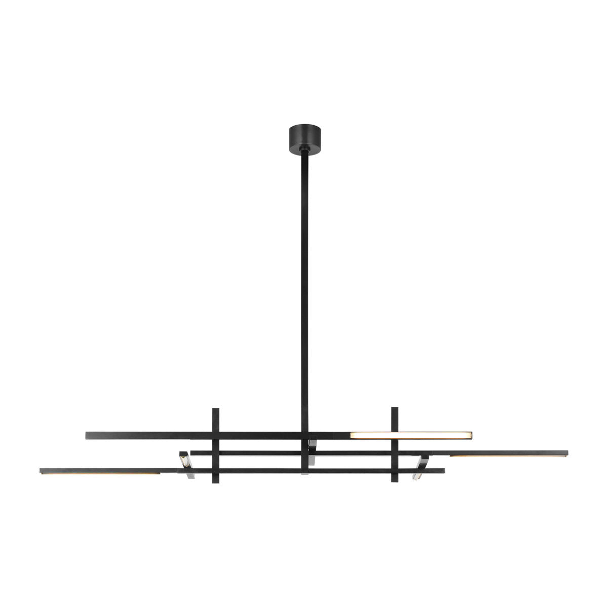 Sean Lavin Cityscape 6-light Stacked X-Large Linear Chandelier in Bronze with Crystal shade