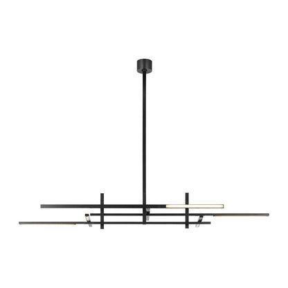 Sean Lavin Cityscape 6-light Stacked X-Large Linear Chandelier in Bronze with Crystal shade