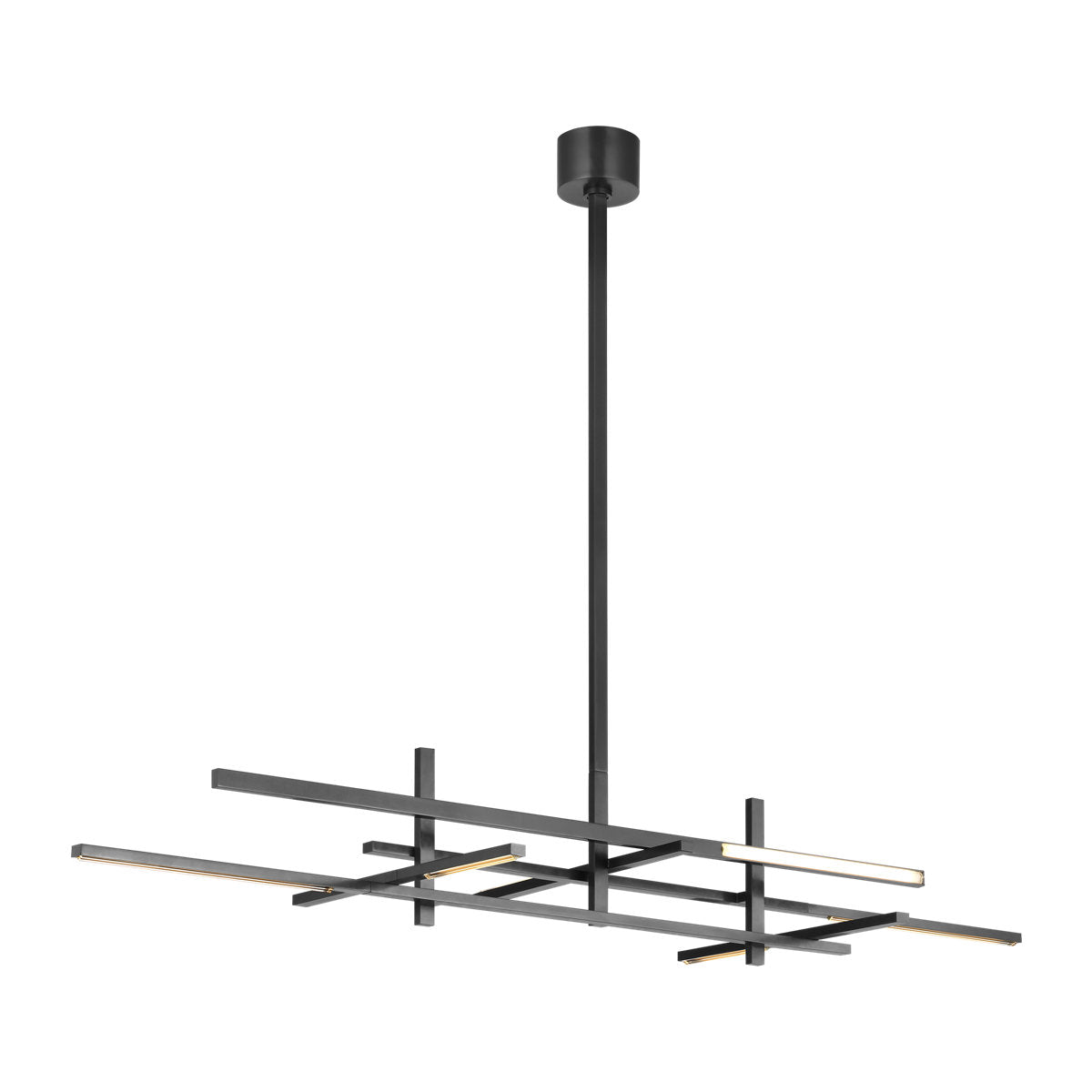 Sean Lavin Cityscape 6-light Stacked X-Large Linear Chandelier in Bronze with Crystal shade
