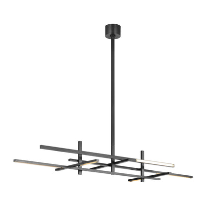 Sean Lavin Cityscape 6-light Stacked X-Large Linear Chandelier in Bronze with Crystal shade