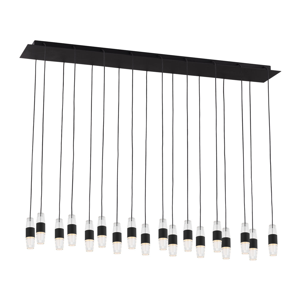 Sean Lavin Lassell 18-light short chandelier in natural brass finish with crystal glass shades