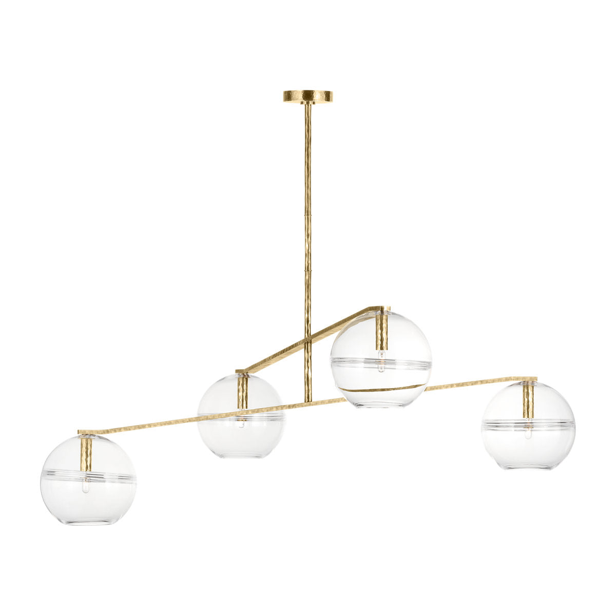 Sean Lavin Lowing Medium 4-light Chandelier in Polished Antique Brass with Clear Glass shade