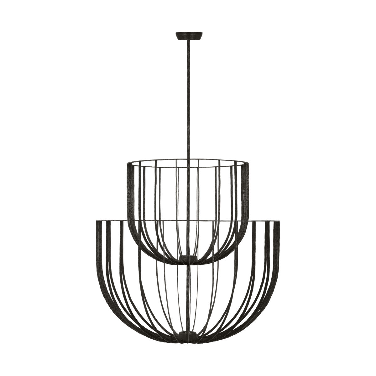 Sean Lavin Sanchi 3-light large two tier chandelier in polished antique brass finish