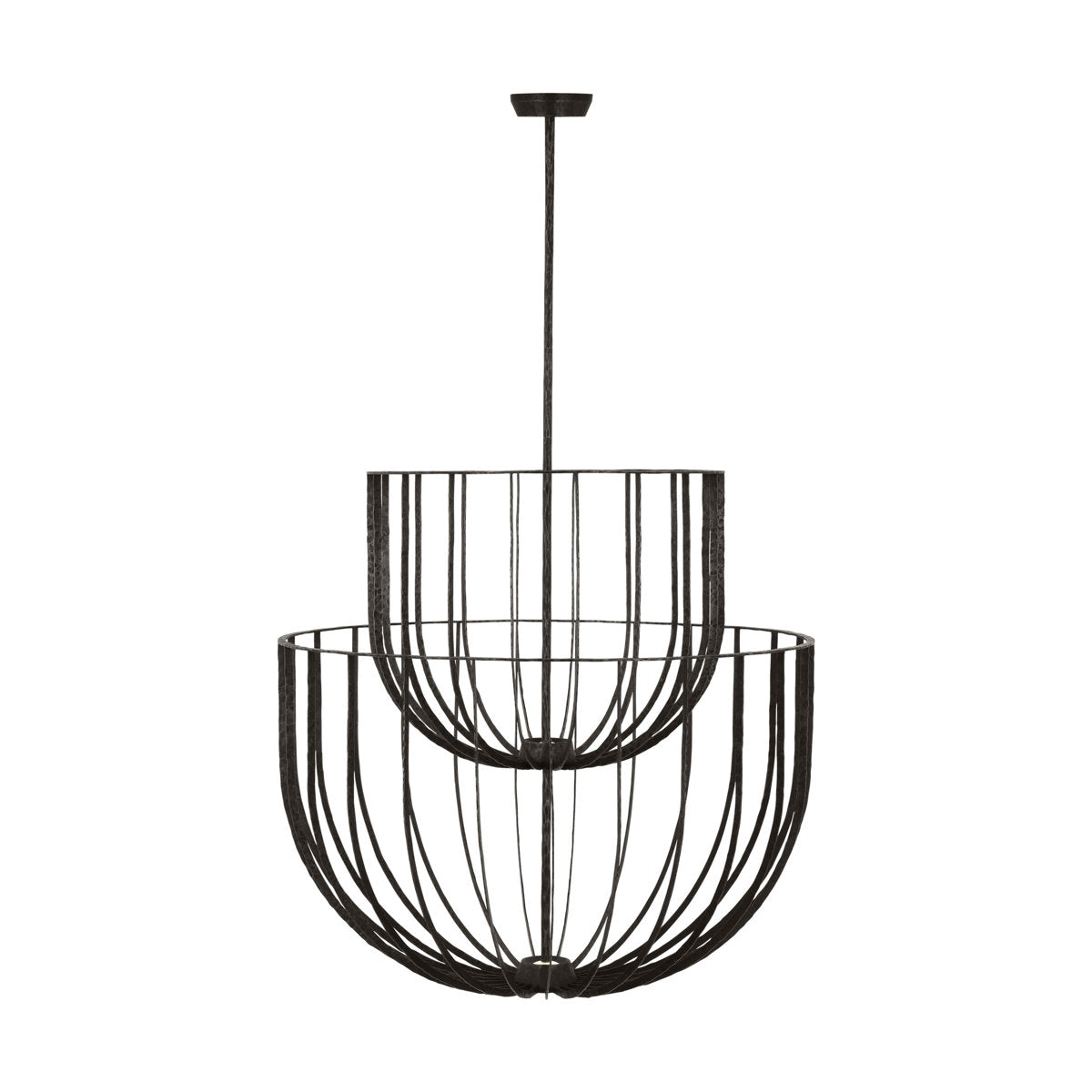 Sean Lavin Sanchi 3-light large two tier chandelier in polished antique brass finish