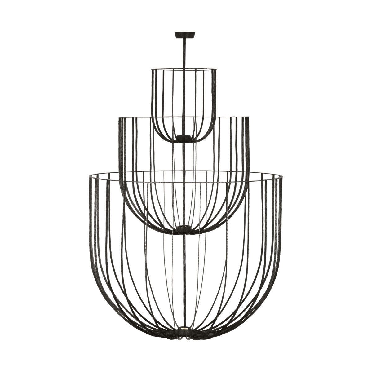Sean Lavin Sanchi grande three tier chandelier in polished antique brass finish