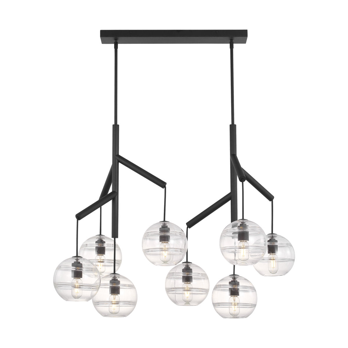 Sean Lavin Sedona 8-light LED double chandelier in nightshade black finish