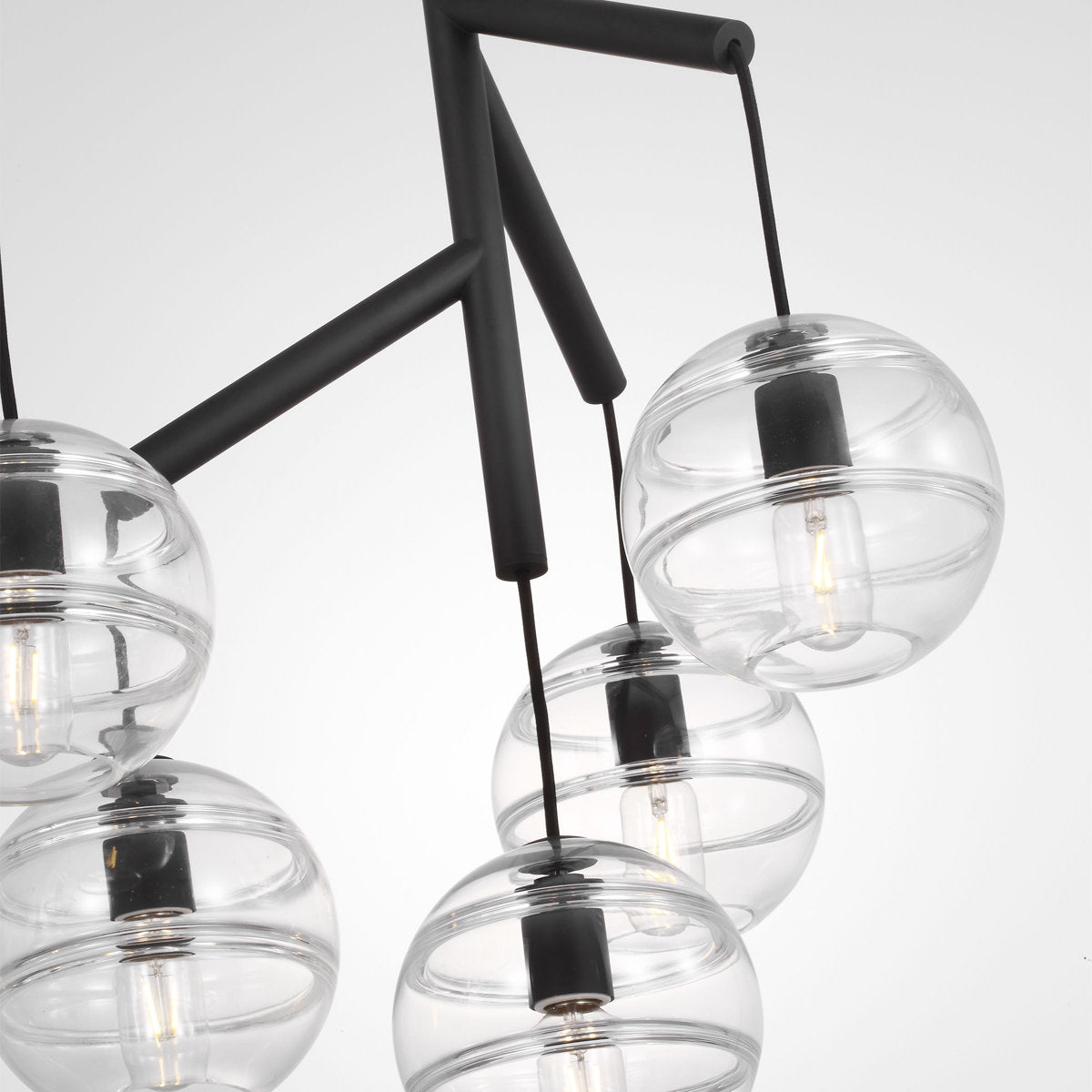 Sean Lavin Sedona 8-light LED double chandelier in nightshade black finish