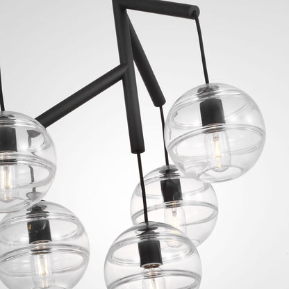 Sean Lavin Sedona 8-light LED double chandelier in nightshade black finish