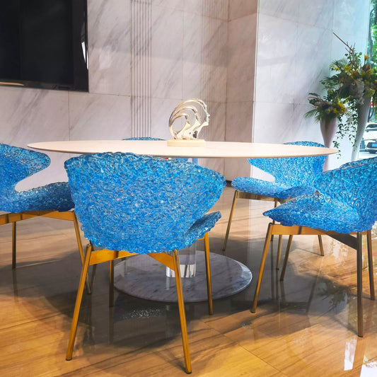 Set Of 4 Swan Chairs With Steel Legs – Modern Curved Design