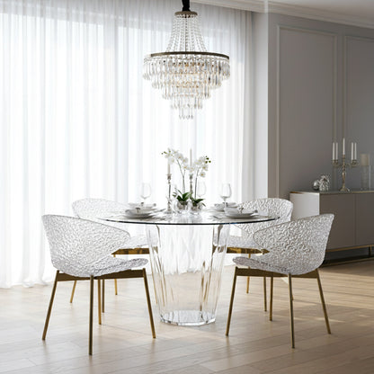 Set Of 6 Swan Chairs With Steel Legs – Modern Curved Design