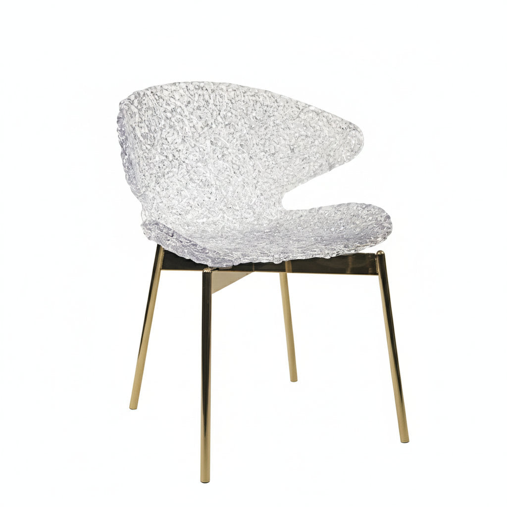 Set Of 6 Swan Chairs With Steel Legs – Modern Curved Design