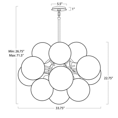 Shine Chandelier (Natural Brass with Smoke Glass)