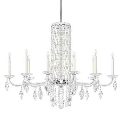 Siena 10 Light 40.5in x 30in Chandelier in Antique Silver with Clear Heritage Handcut Crystals