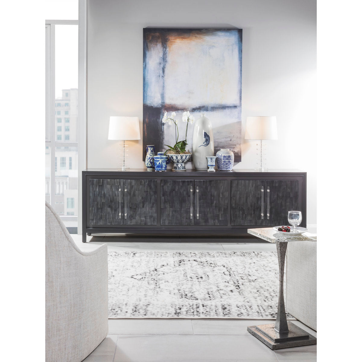 Signature Designs Elation White Long Media Console