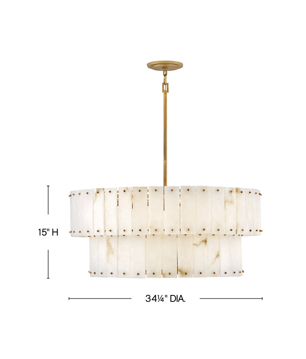 Simone 8 - Light Steel Dimmable Drum Chandelier