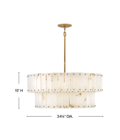 Simone 8 - Light Steel Dimmable Drum Chandelier