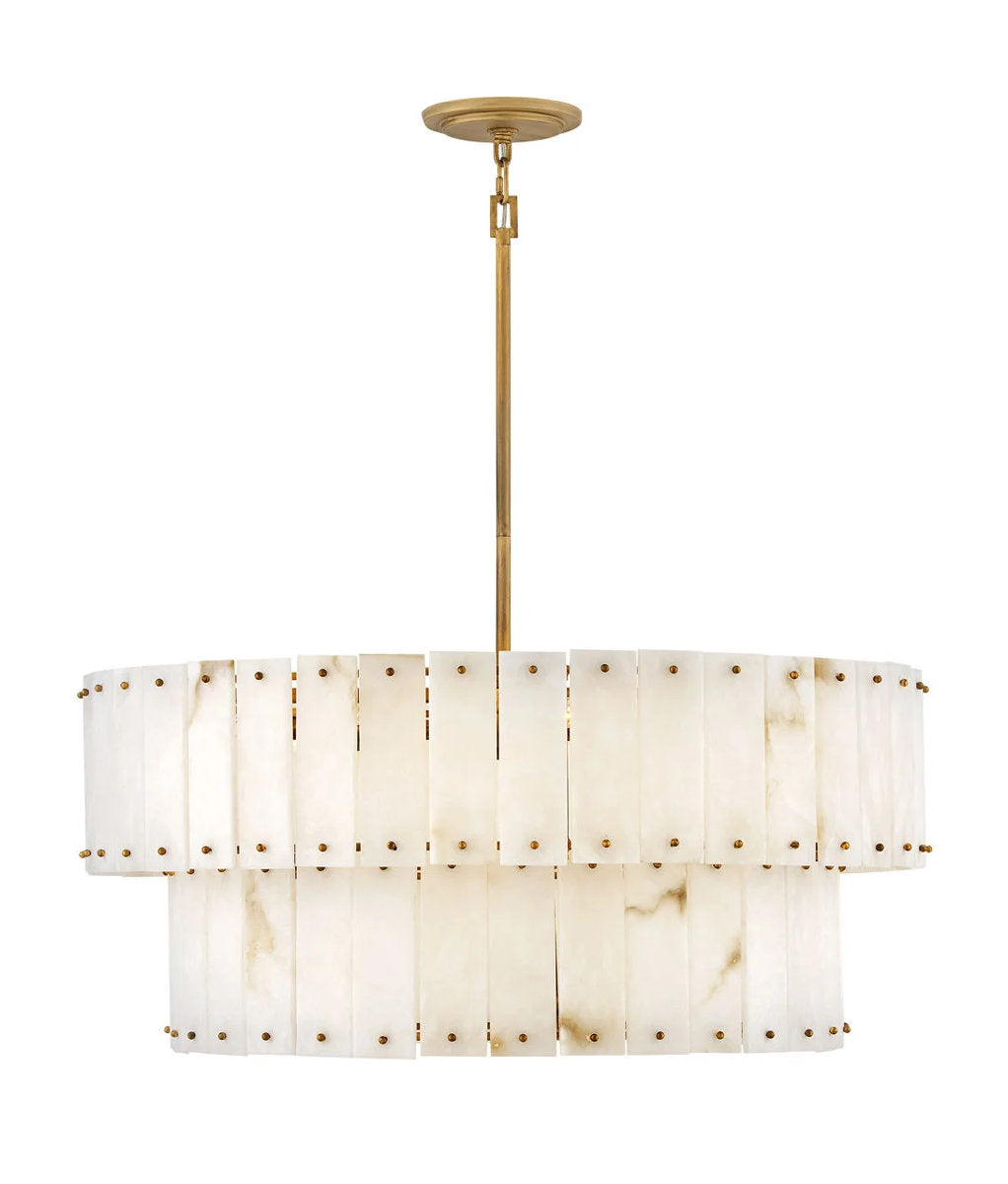 Simone 8 - Light Steel Dimmable Drum Chandelier
