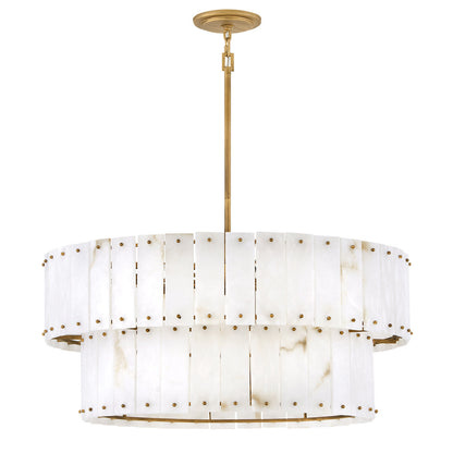 Simone 8 - Light Steel Dimmable Drum Chandelier