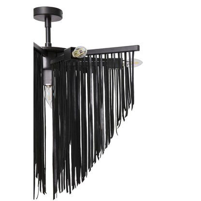 Small Leather Fringe Chandelier