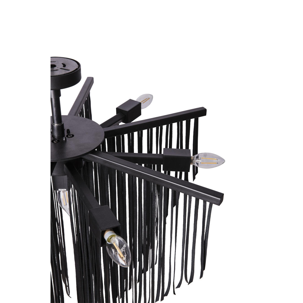 Small Leather Fringe Chandelier