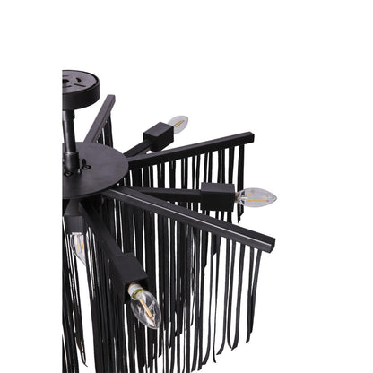 Small Leather Fringe Chandelier