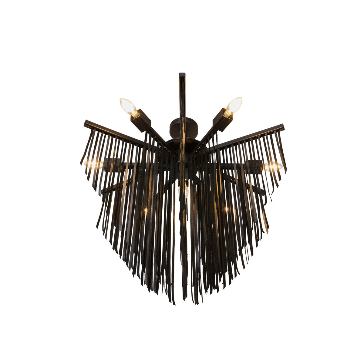 Small Leather Fringe Chandelier
